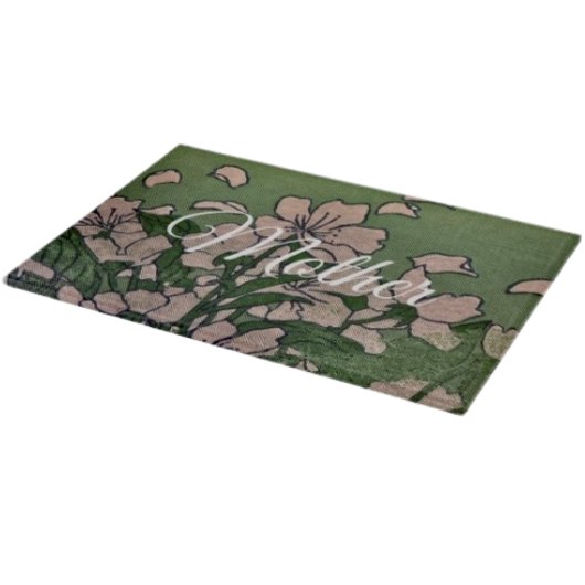 Pink Blossom Green Cutting Board カッティングボード