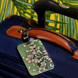 Pink Blossom green Luggage Tag ラゲッジタグ
