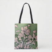 Pink Blossom Green Tote トートバッグ (正面)