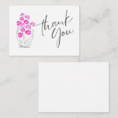 Pink Blossom Harmony Thank You ノートカード (正面/裏面)