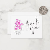 Pink Blossom Harmony Thank You ノートカード (正面/裏面インサイチュ)