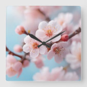 Pink Blossom Magic スクエア壁時計 (正面)
