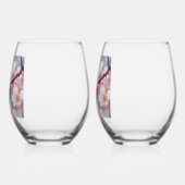 Pink Blossom Magic ステムなしワイングラス (左)