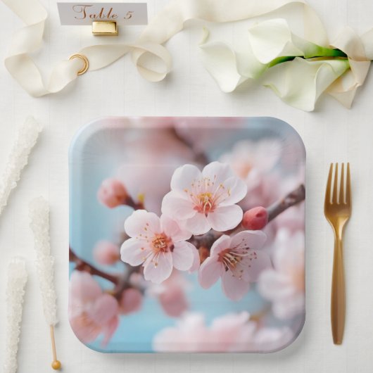 Pink Blossom Magic  Paper Plate ペーパープレート (ウェディング)