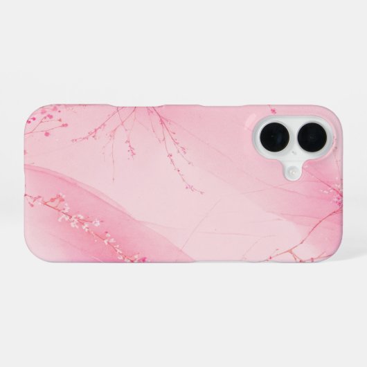 Pink Blossom Mist Phone Case iPhone 16ケース (裏面横)
