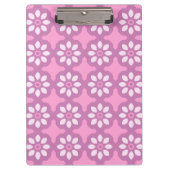 Pink Blossom Retro Tile Pattern クリップボード (正面)