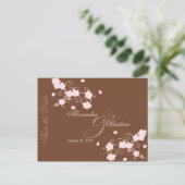 Pink Blossom Save the Date 結婚's Announcement 案内ポストカード (スタンド正面)