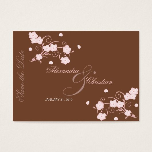 Pink Blossom Save The Date 結婚's MiniCard (正面)
