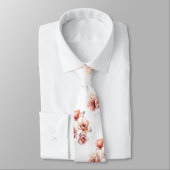 Pink blossoms white neck tie ネクタイ (タイ)