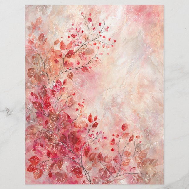 Pink Blossoms Writing/Scrapbooking Paper レターヘッド (正面)