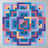 Pink Blue Abstract ポスター (正面)