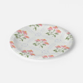 Pink, Blue and Green Pastel Coneflowers ペーパープレート (アングル)