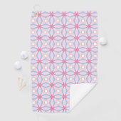 Pink, blue and white geometric patterned  ゴルフタオル (インサイチュ)