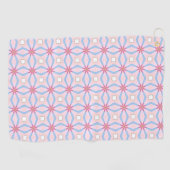Pink, blue and white geometric patterned  ゴルフタオル (横)