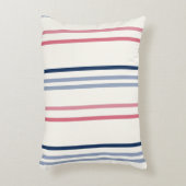 Pink blue and white stripes アクセントクッション (正面(垂直))