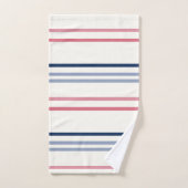 Pink blue and white stripes バスタオルセット (ハンドタオル)