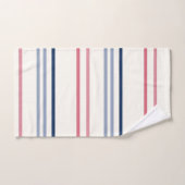 Pink blue and white stripes バスタオルセット (ハンドタオル)