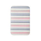 Pink blue and white stripes バスマット (正面縦)