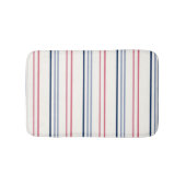 Pink blue and white stripes バスマット (正面)