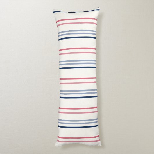Pink blue and white stripes ボディピロー (裏面 (縦))