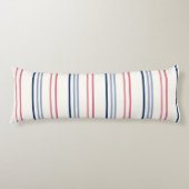 Pink blue and white stripes ボディピロー (正面)
