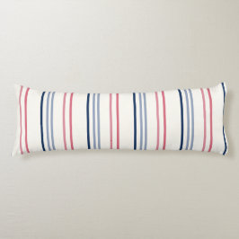 Pink blue and white stripes ボディピロー