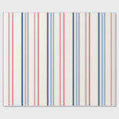 Pink blue and white stripes ラッピングペーパー (フラット)