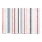 Pink blue and white stripes 枕カバー (正面)
