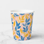 Pink, Blue, and Yellow Lithograph Floral Wedding 紙コップ (裏面)