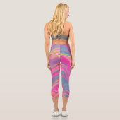 Pink, blue and yellow waves       カプリレギンス (裏面)