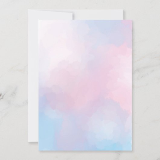 Pink Blue Arch Coquette Butterfly Gender Reveal 招待状 (裏面)