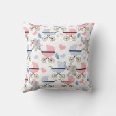 Pink & Blue Baby Strollers Elephant Throw Pillow  クッション (裏面)