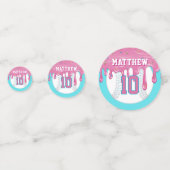 Pink & Blue Baseball Drip コンフェッティ (正面)