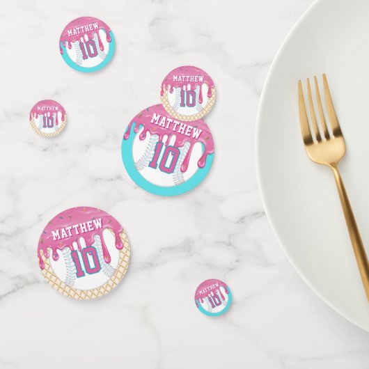 Pink & Blue Baseball Drip コンフェッティ (グループ)