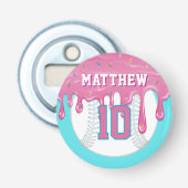 Pink & Blue Baseball Drip 栓抜き (正面)