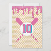 Pink Blue Baseball Drip Birthday Party Any Age 招待状 (裏面)