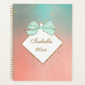 Pink & Blue Bow Personalized Planner プランナー手帳 (正面)