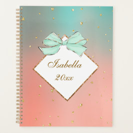 Pink & Blue Bow Personalized Planner プランナー手帳