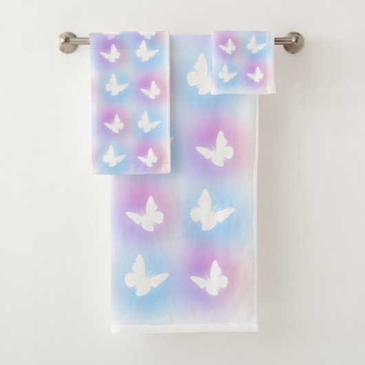 "Pink & Blue" Butterfly Bath Towell Set バスタオルセット (インサイチュ)
