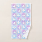 "Pink & Blue" Butterfly Bath Towell Set バスタオルセット (ハンドタオル)