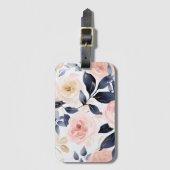 Pink Blue Chic Flowers ラゲッジタグ (正面縦)