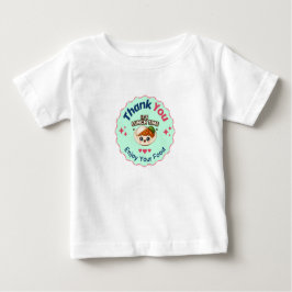 Pink Blue Cute Illustrative Food Business Thank Yo ベビーTシャツ