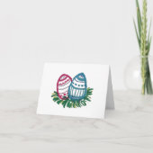 Pink & Blue Easter Eggs card カード (正面)