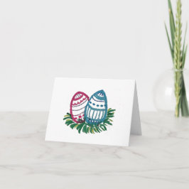 Pink & Blue Easter Eggs card カード