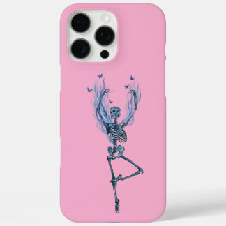 Pink Blue Flames Ballerina Dancing Skeleton Design iPhone 16 Pro Maxケース