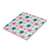 Pink & Blue Floral Seamless Pattern タイル (側面)