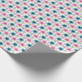 Pink & Blue Floral Seamless Pattern ラッピングペーパー (角)