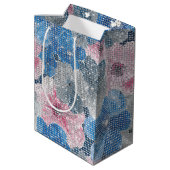 Pink Blue Flowers ミディアムペーパーバッグ (裏面アングル)