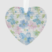 Pink Blue Flowers Sparkle オーナメント (裏面)