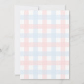 Pink Blue Gingham Christening 招待状 (裏面)